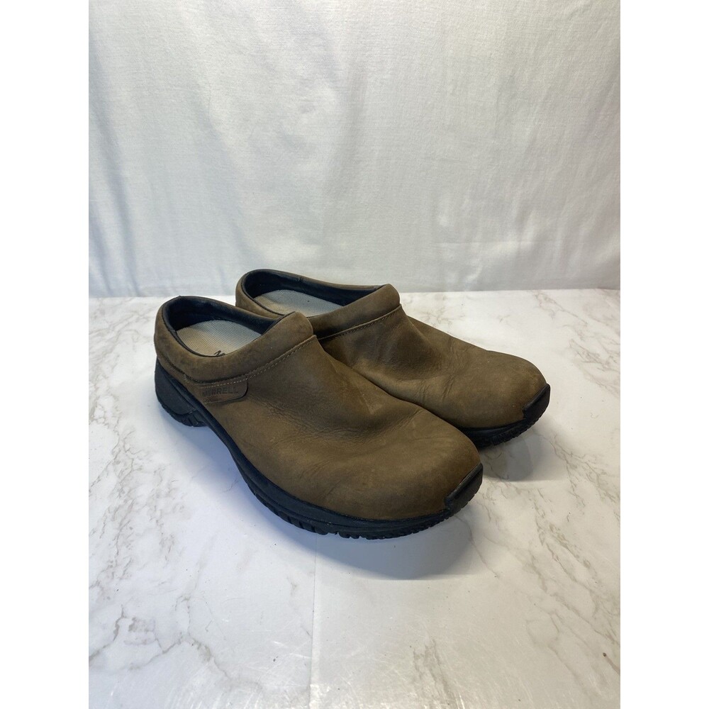 Merrell Brown Leather Jungle Mocs Mules Slide Women’s Size 8 VGUC